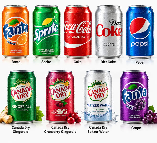 Canned Sodas.