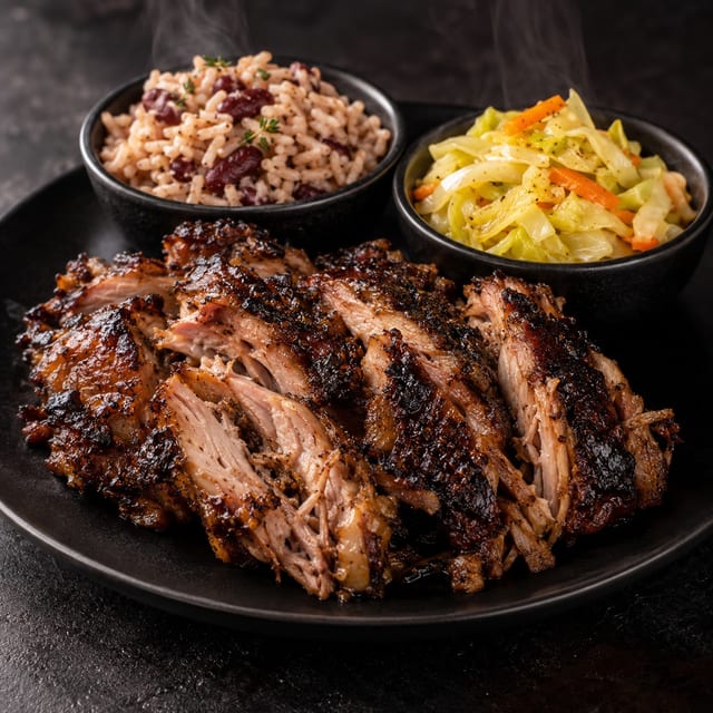 Jerk Pork Dinner Plate.