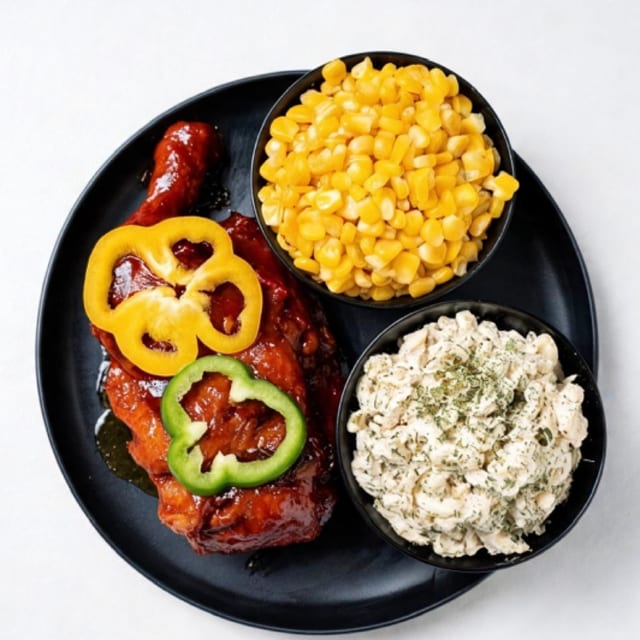 1/2 BBQ Chicken Dinner Plate.