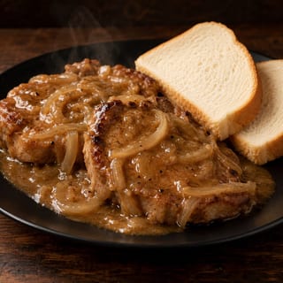 Smothered Pork Chops Sandwich